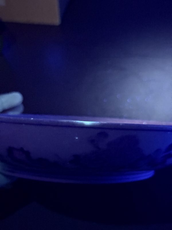 清雍正 青花牡丹花蝶纹盘 - 图13