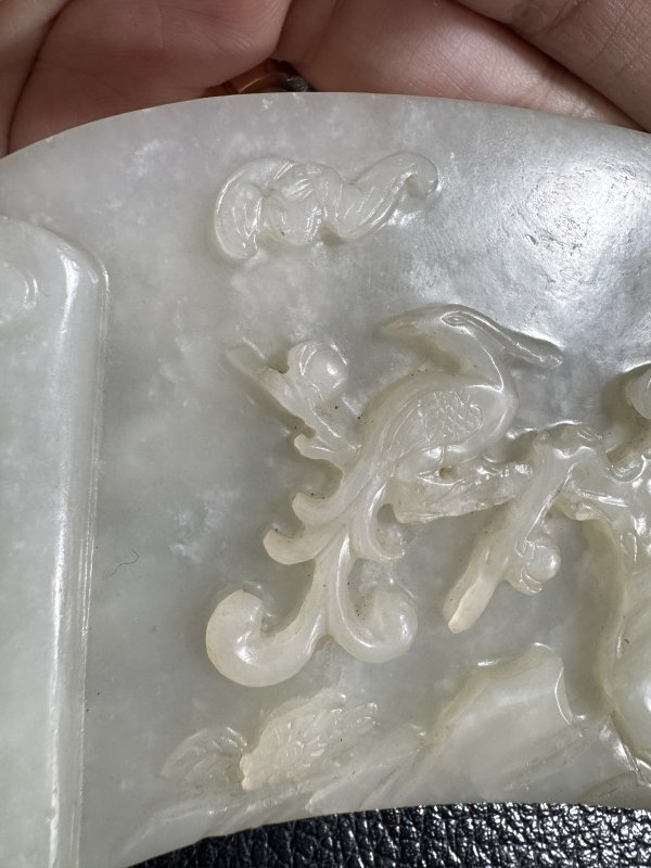 清 玉喜上眉梢御题诗案屏配座 - 图5