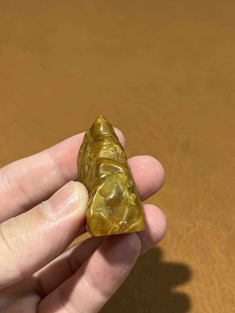 清 田黄林清卿薄意雕人物章 - 图6