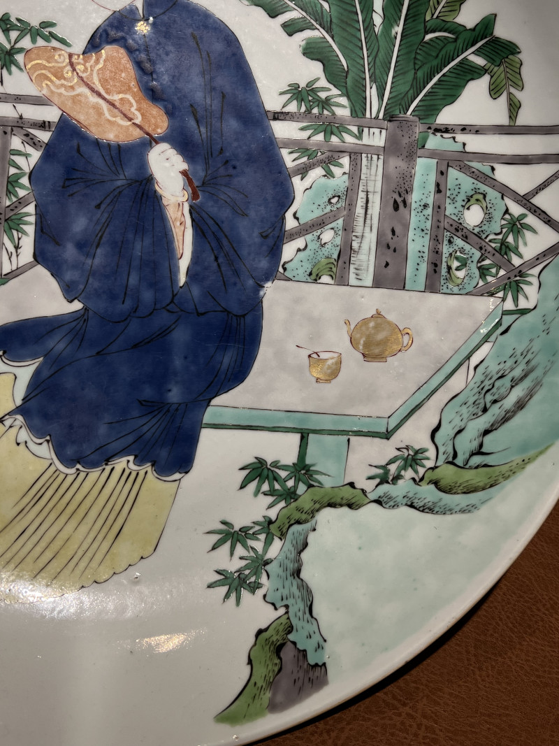 清康熙 五彩仕女人物纹大盘 - 图5