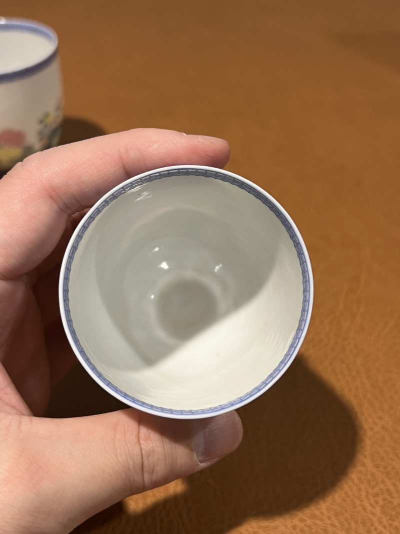 民国 珐琅彩花卉纹杯（一对） - 图5