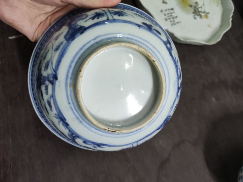 明 青花松竹梅纹碗一对 - 图5