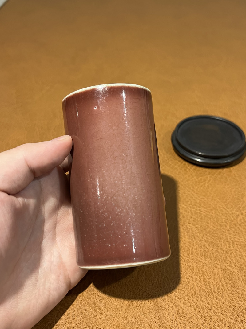 清中期 霁红釉笔筒 - 图5