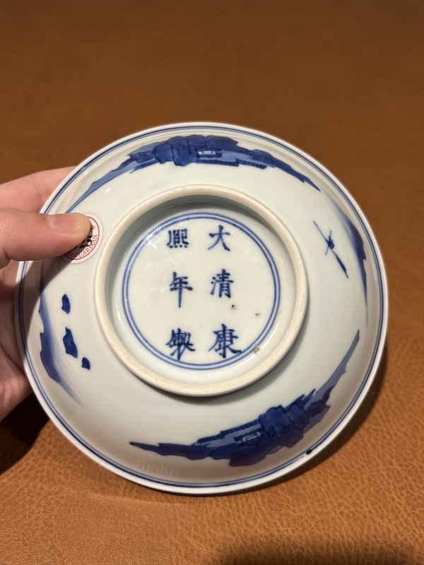 清康熙 青花人物故事纹盘 - 图11