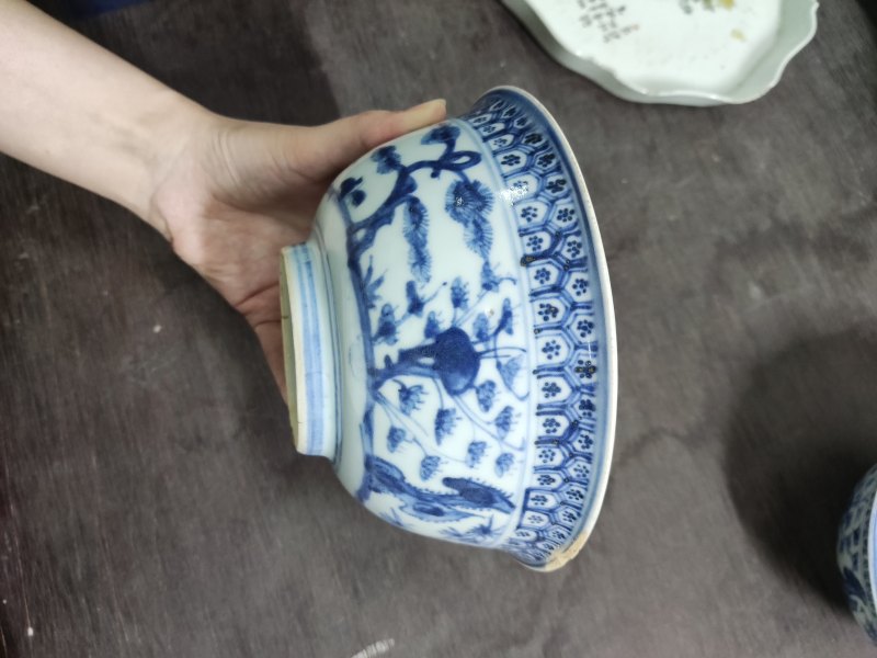 明 青花松竹梅纹碗一对 - 图6