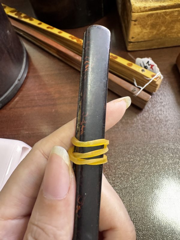 清 竹铭文扇骨、漆暗纹扇骨 - 图14