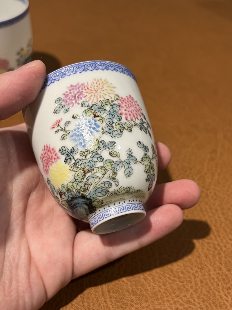 民国 珐琅彩花卉纹杯（一对） - 图6