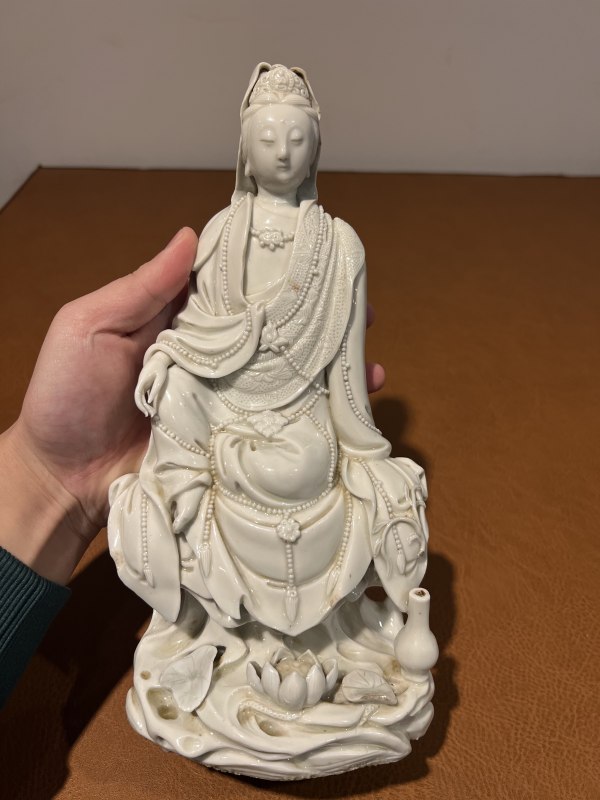 十七世纪 德化水月观音坐像 - 图5
