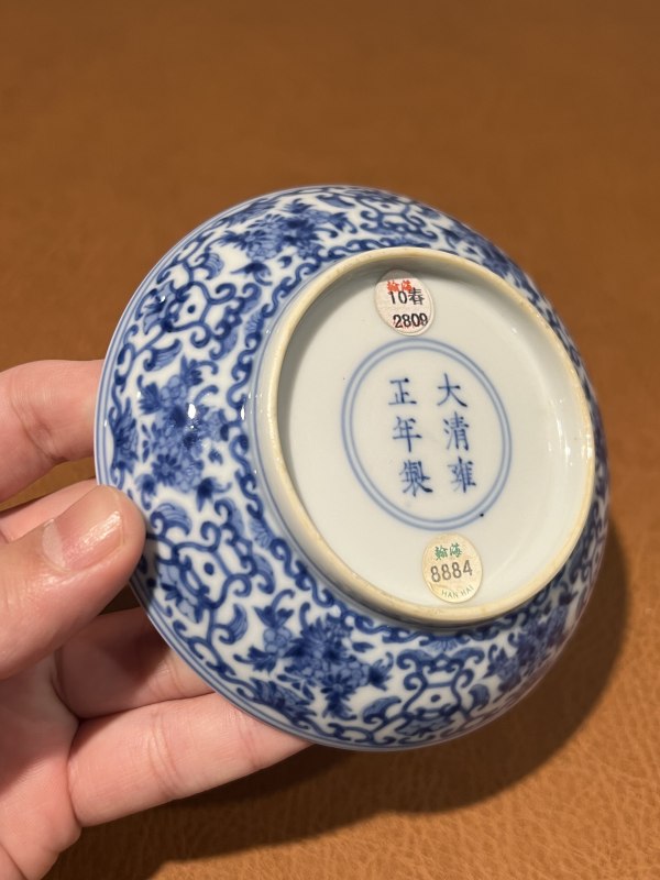 清雍正 青花贯套折枝花卉纹小碟 - 图8