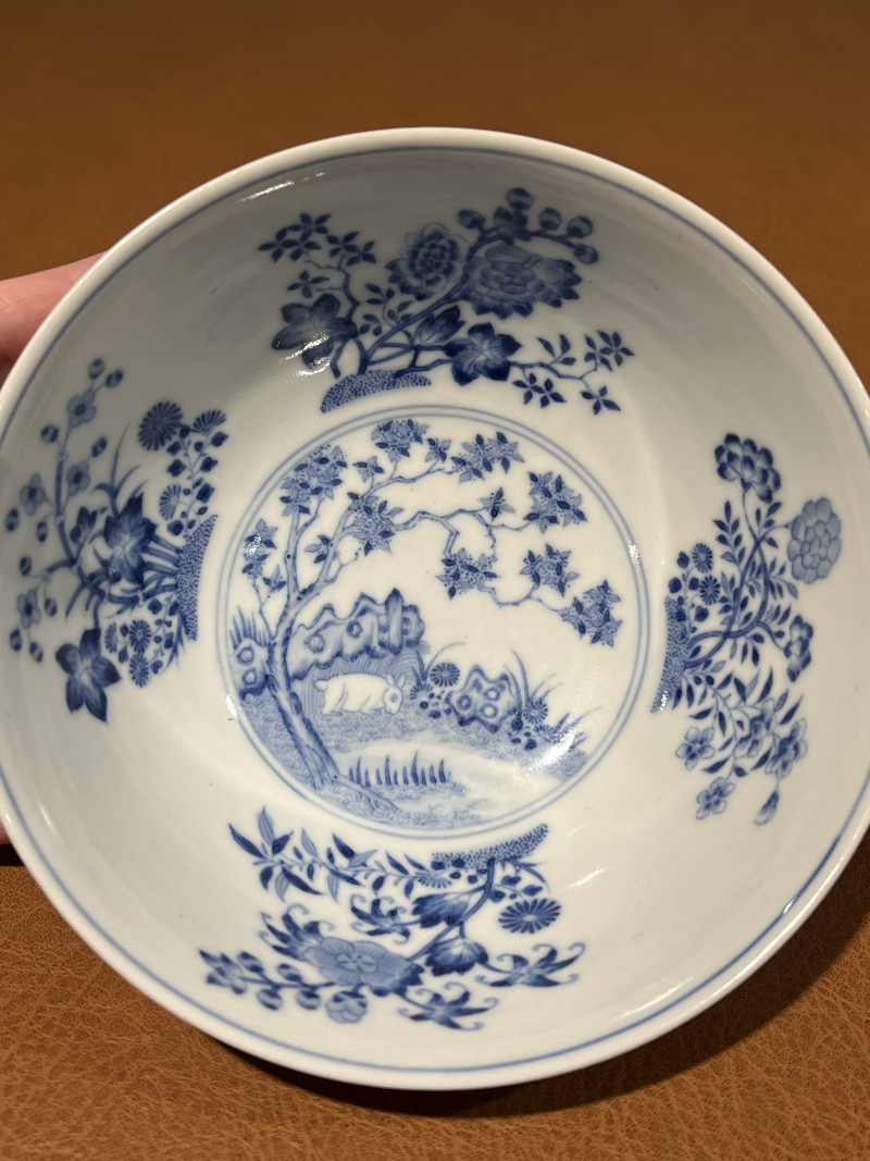 清道光 粉地洋彩轧道开光丹桂飘香纹节令膳碗 - 图15