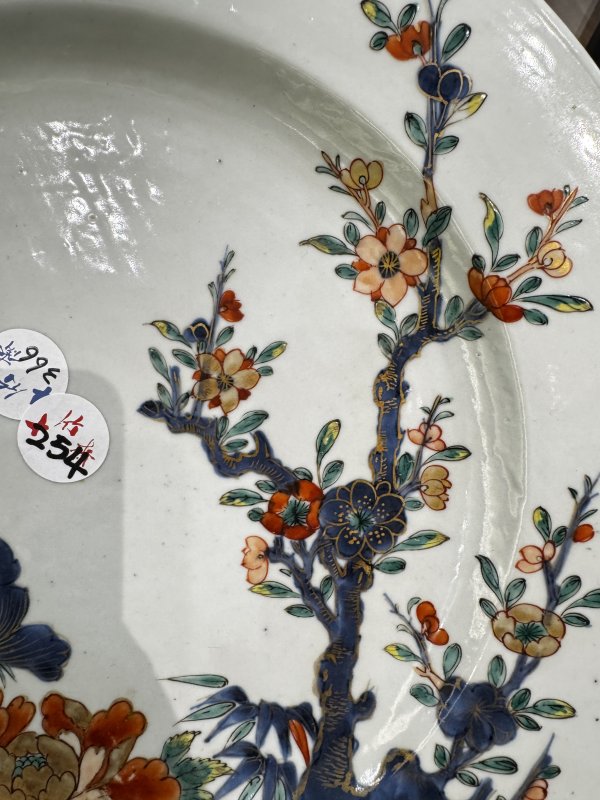 清 青花矾红花卉纹盘二件 - 图9