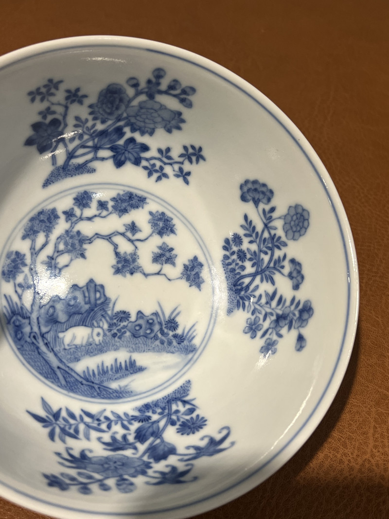 清道光 粉地洋彩轧道开光丹桂飘香纹节令膳碗 - 图15