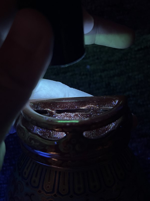 清嘉庆 御制松石绿地洋彩描金缠枝花卉纹壁瓶 - 图18