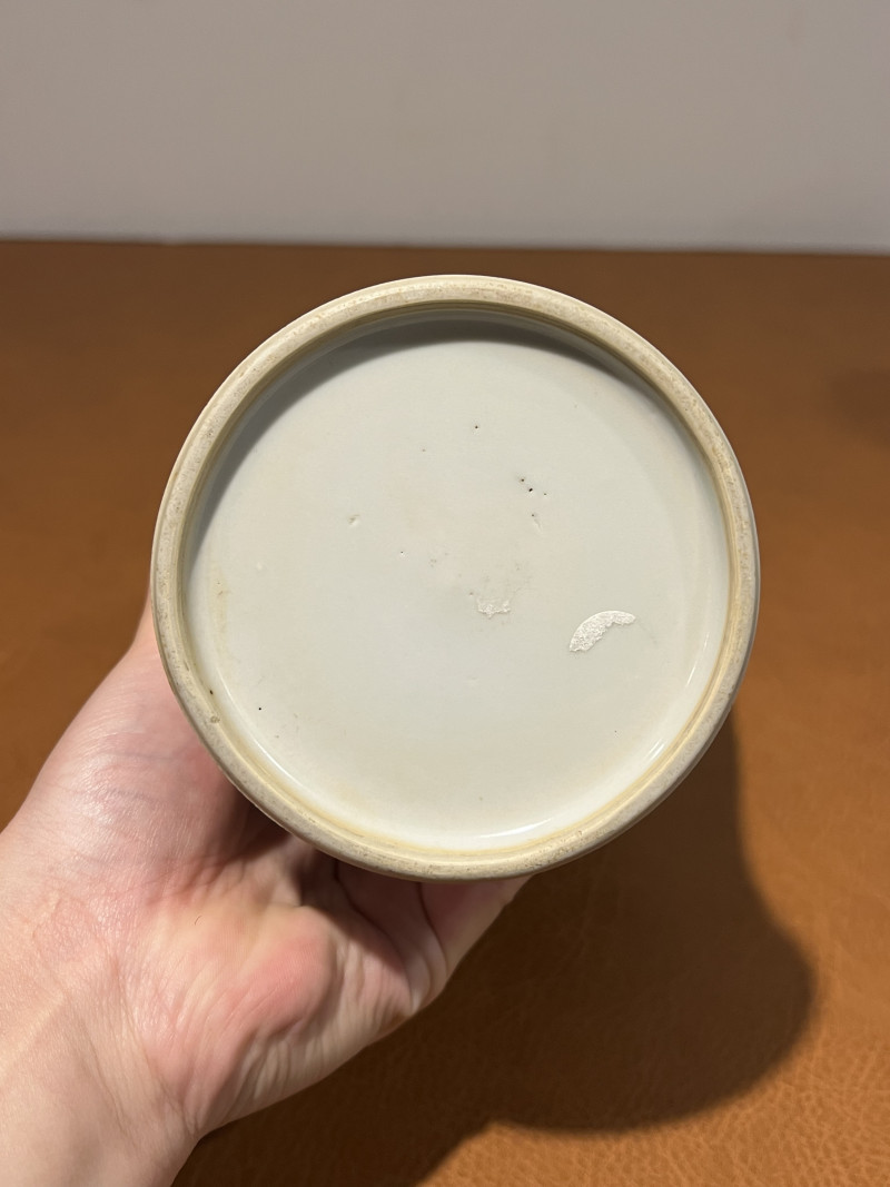 清康熙 白釉绿彩暗刻海水龙纹梅瓶 - 图8