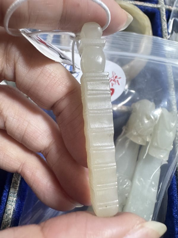 清 玉大小鹅、玉鞭 - 图5