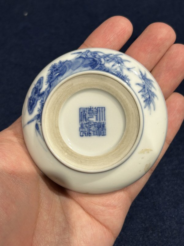 民国 青花花鸟印盒 - 图5