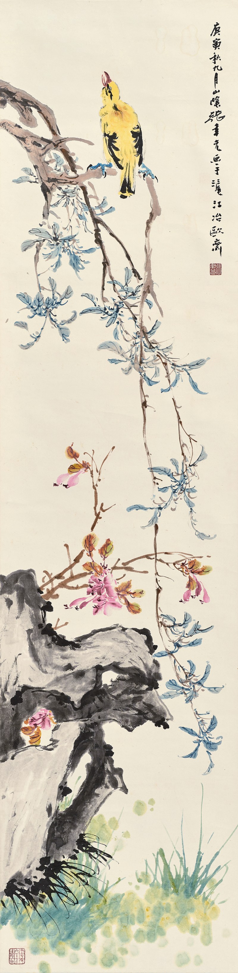 张聿光 花鸟立轴