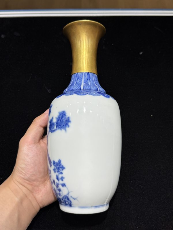 民国 青花花鸟瓶 - 图4