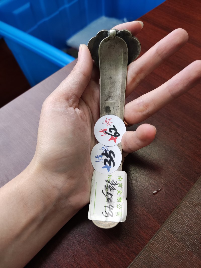 清 银烧蓝如意首发簪 - 图2