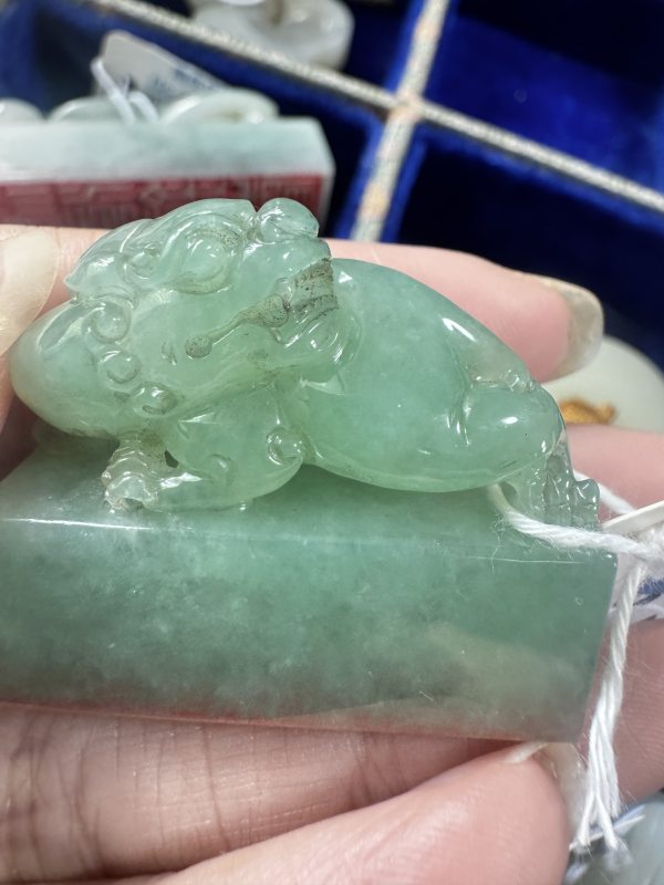 清 翡翠天禄钮印 - 图2