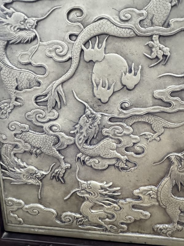 民国 端石刻云龙纹砚屏 - 图5