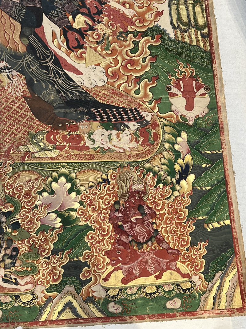 十八世纪 大威德金刚唐卡 - 图8
