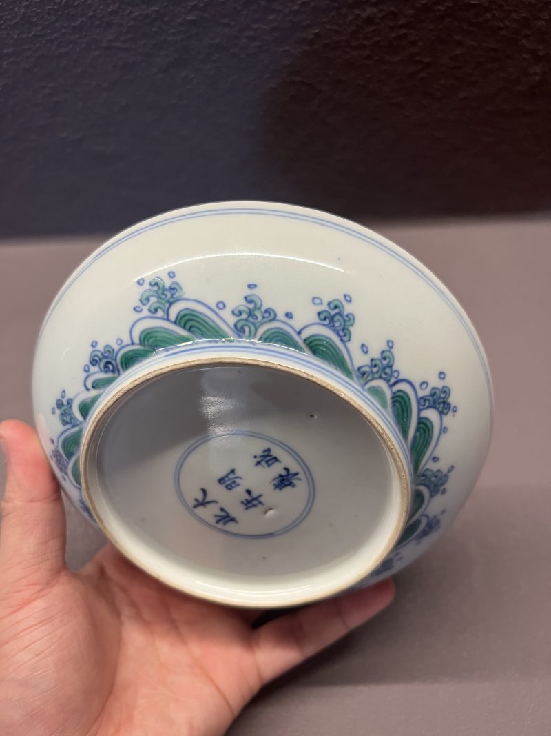 清康熙 斗彩鱼化龙纹盘 - 图7