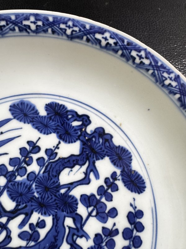 明 青花松竹梅纹盘 - 图7