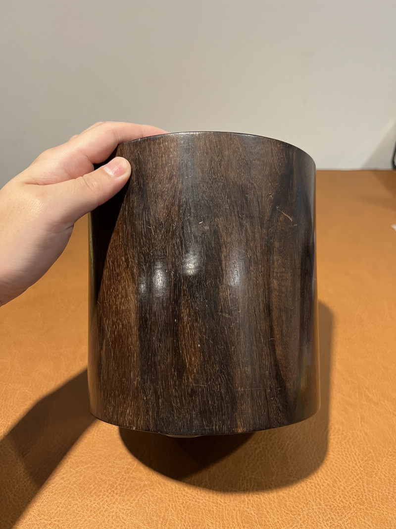 明 紫檀素胎三足笔筒 - 图6