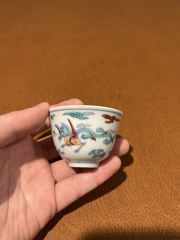 清雍正 斗彩香草龙纹杯 - 图5