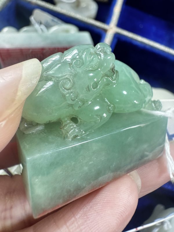 清 翡翠天禄钮印 - 图3