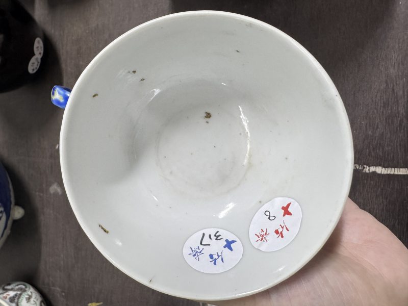 清 料彩缠枝花卉纹把杯二件 - 图8