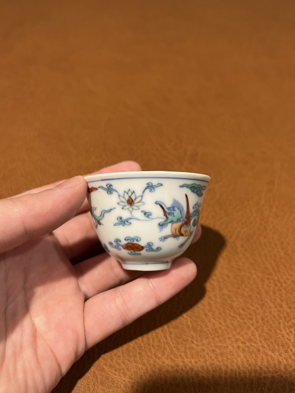 清雍正 斗彩香草龙纹杯 - 图6