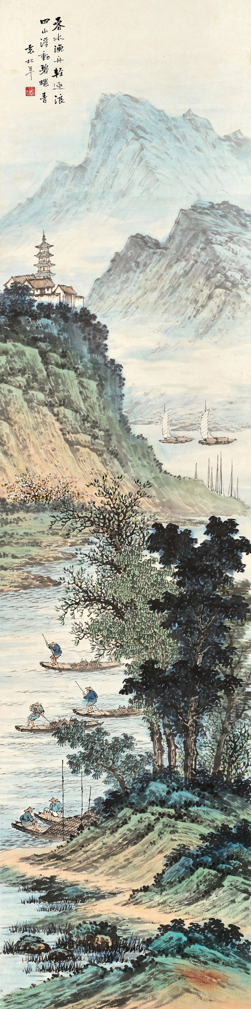 袁松年 山水立轴