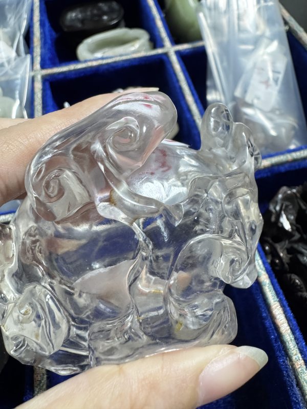 清 水晶灵芝洗配座、铜勺 - 图5