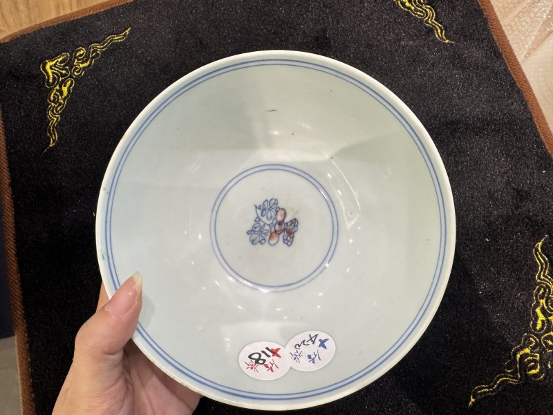 清 斗彩落花流水纹碗 - 图12