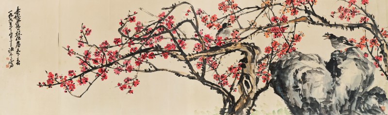 诸乐三 梅花八哥图