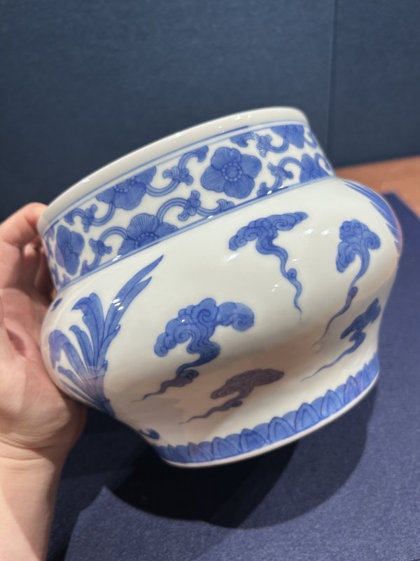 1953～1954年作 青花凤鸾纹敞口尊 - 图3