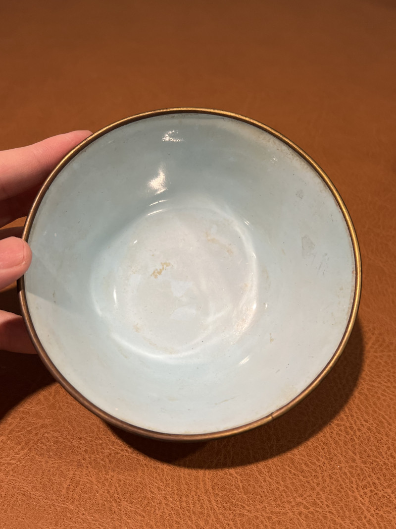 清 铜胎珐琅花卉纹碗 - 图6