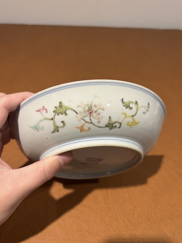 清道光 粉彩九桃纹盘 - 图6