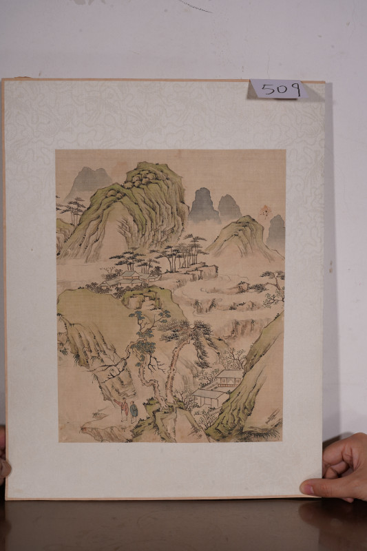 近现代 无款 山水人物绢本册页 - 图3