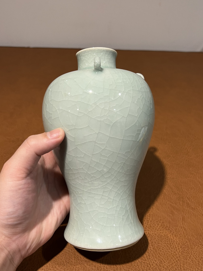 清 粉青釉三系梅瓶 - 图5