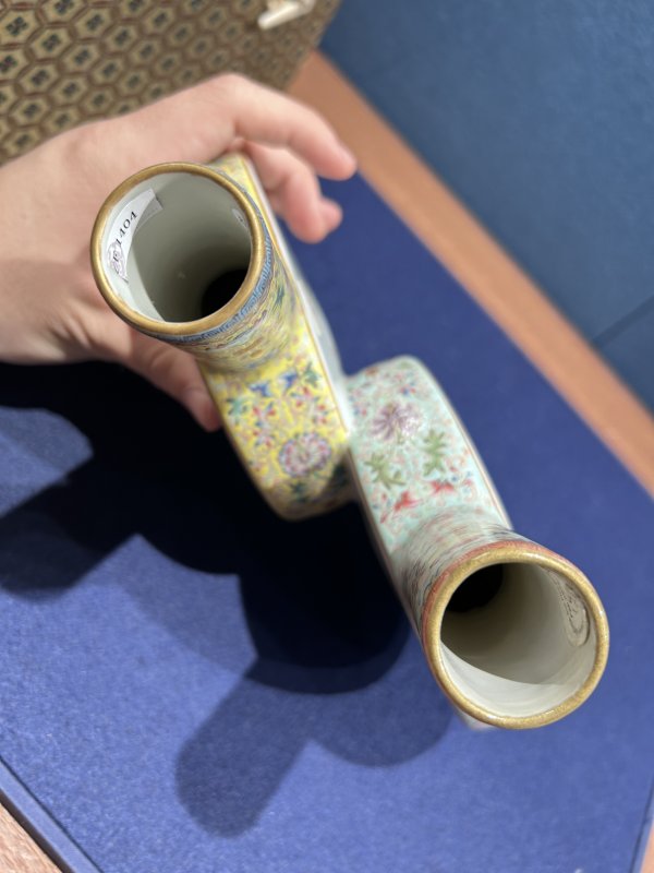 民国 粉彩山水花鸟双联瓶 - 图10