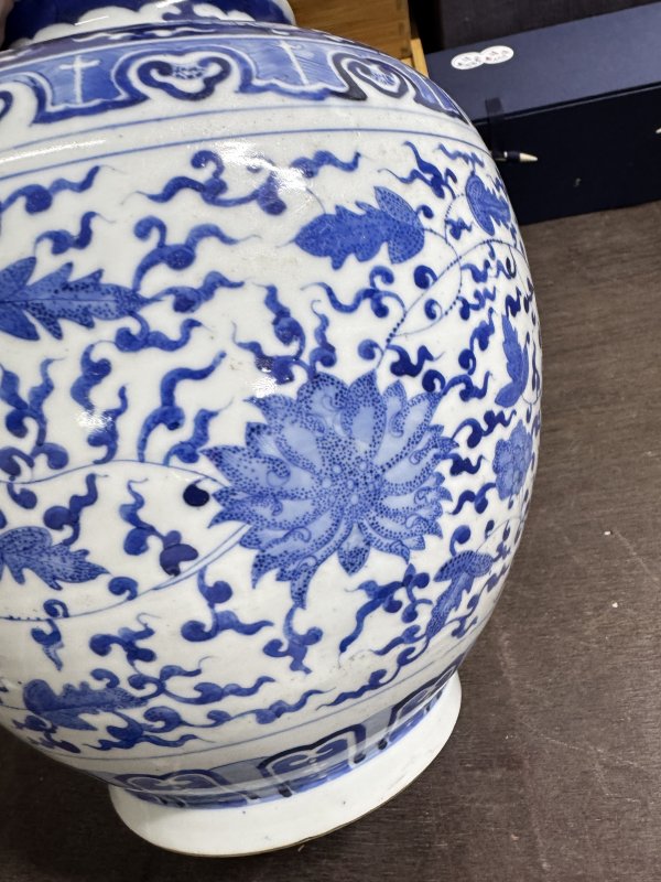 清 青花缠枝莲纹罐 - 图10