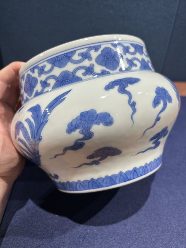 1953～1954年作 青花凤鸾纹敞口尊 - 图5