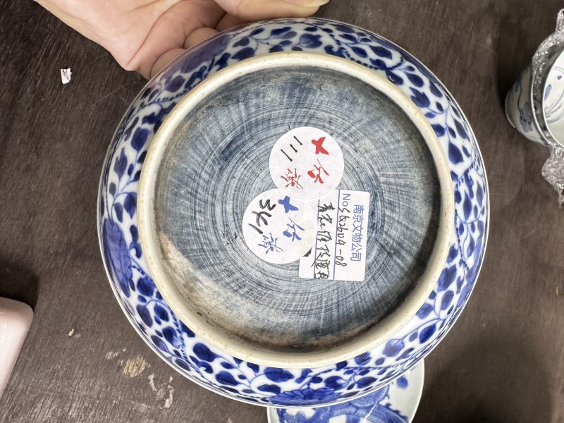 清 青花团菊纹盘 - 图7