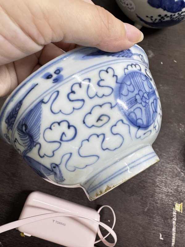 清 青花狮子绣球纹碗一对 - 图17