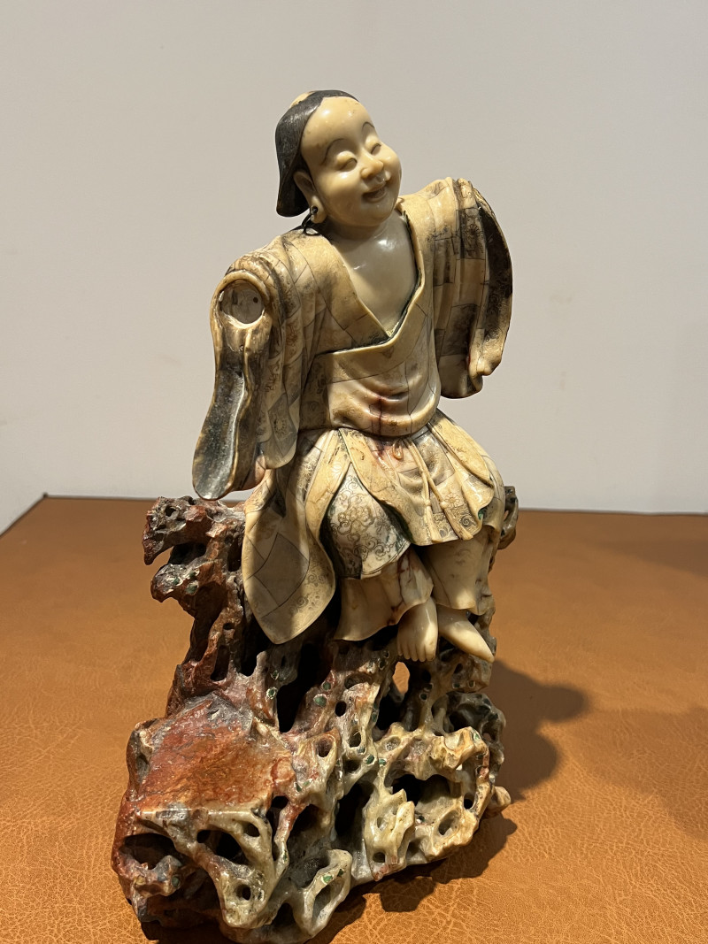 清乾隆 寿山石刘海像 - 图5