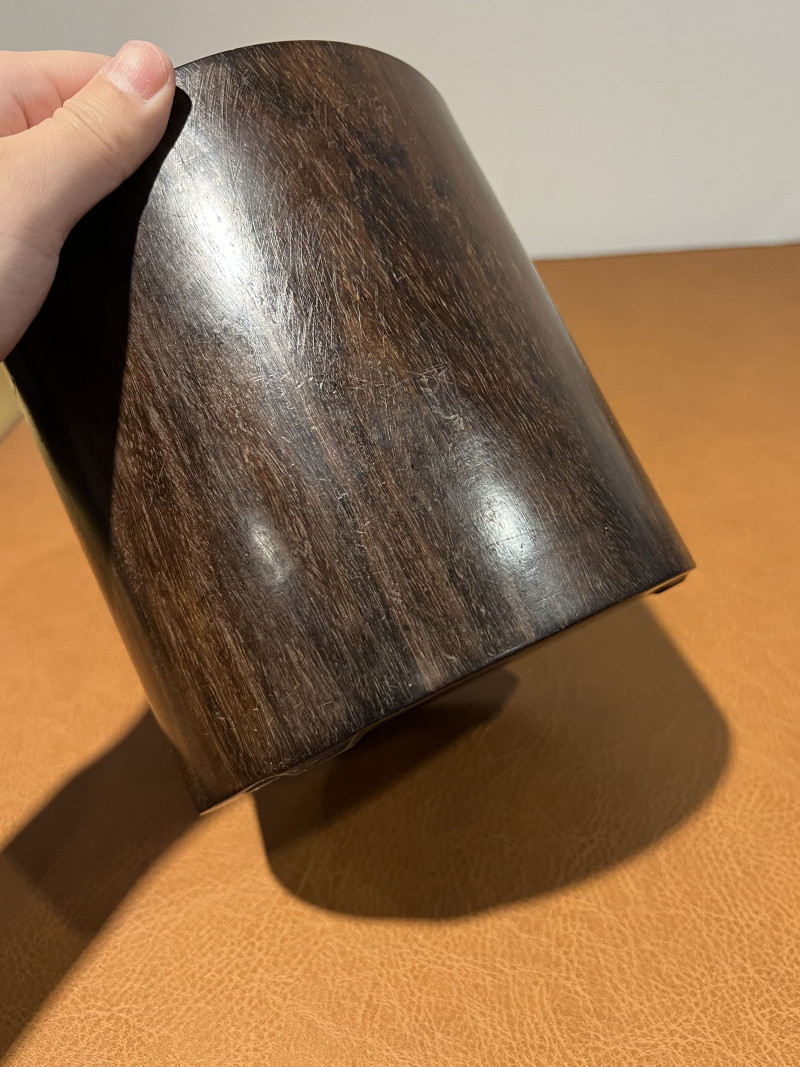 明 紫檀素胎三足笔筒 - 图10