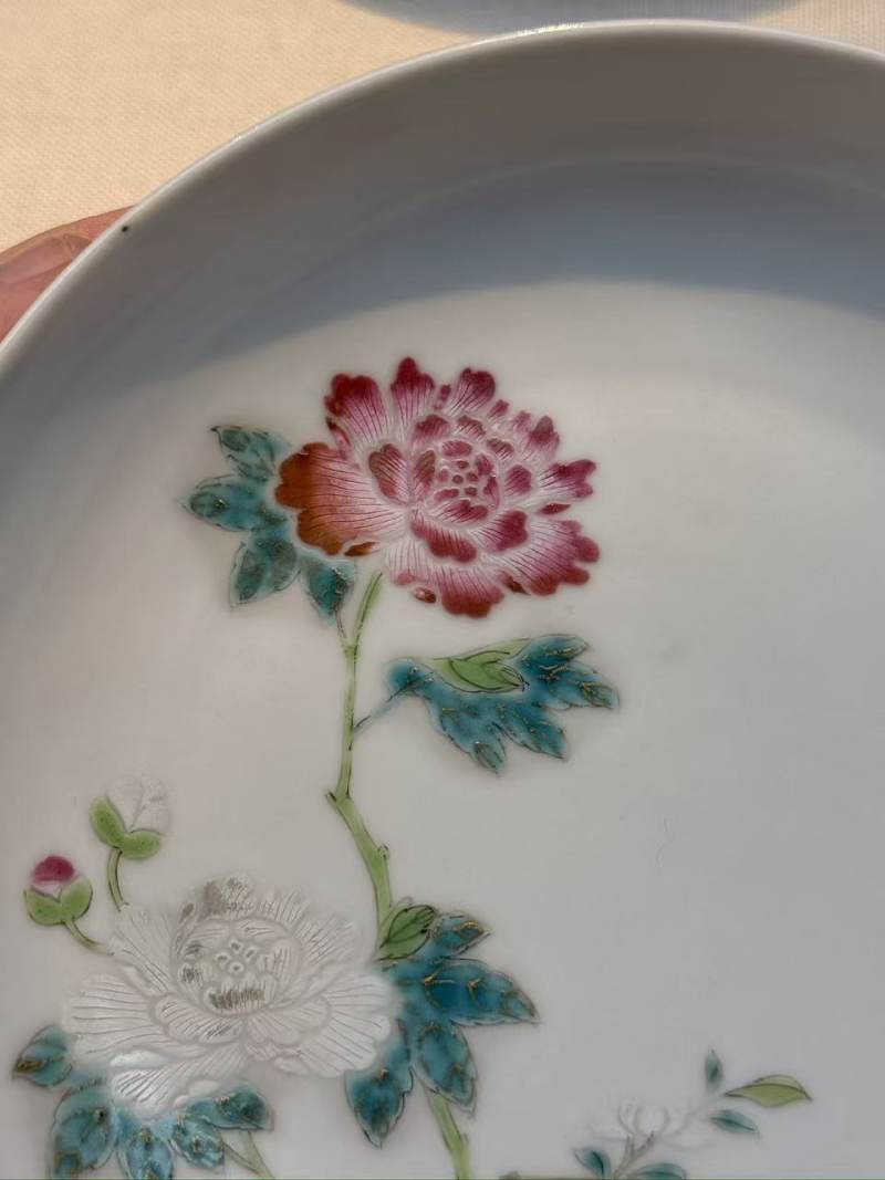 清雍正 粉彩花卉纹盘(一对) - 图5